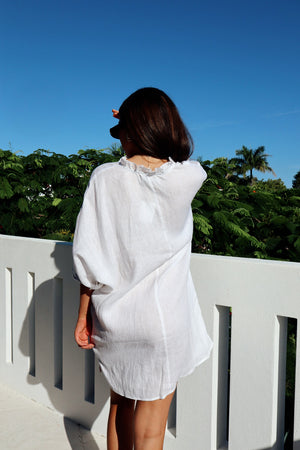 Eb & Ive Capella Frill Short Dress Salt