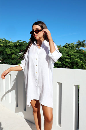 Eb & Ive Capella Frill Short Dress Salt