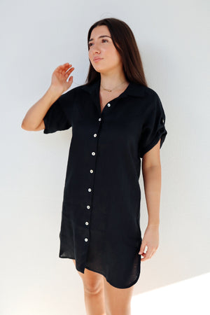 Eb & Ive Studio Short Shirt Dress Ebony