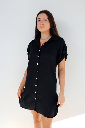 Eb & Ive Studio Short Shirt Dress Ebony