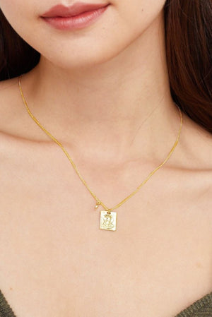 Angels Whisper Theta Gold Plated Charm Necklace