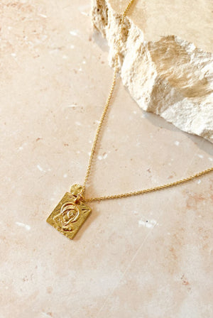 Angels Whisper Theta Gold Plated Charm Necklace