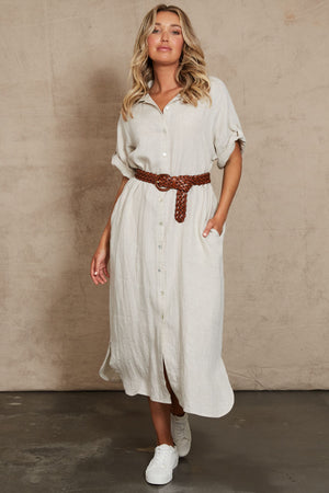 Eb & Ive Studio Shirt Dress Tusk