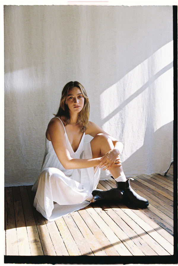 Rhythm Classic Tiered Midi Dress White