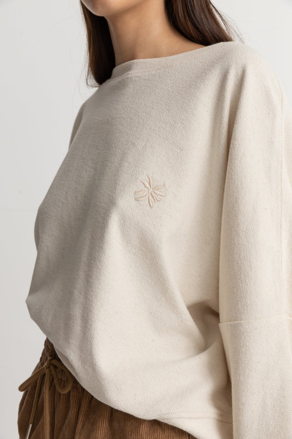 Rhythm Reverse Terry Slouch Fleece Natural