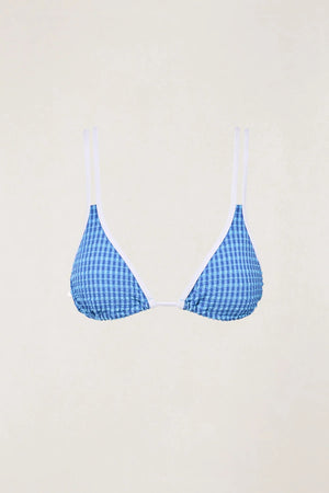 Rhythm Lola Check Double Strap Slide Tri Top Blue