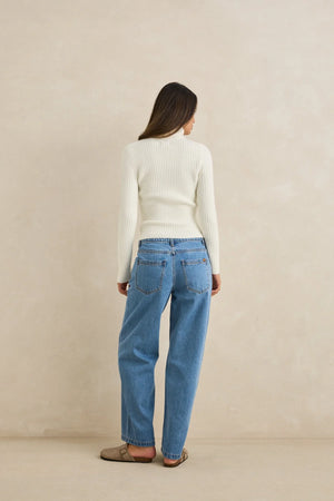 Rhythm Amara Roll Neck Knit White