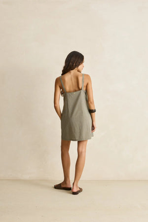 Rhythm Lenni Check Slip Dress Olive
