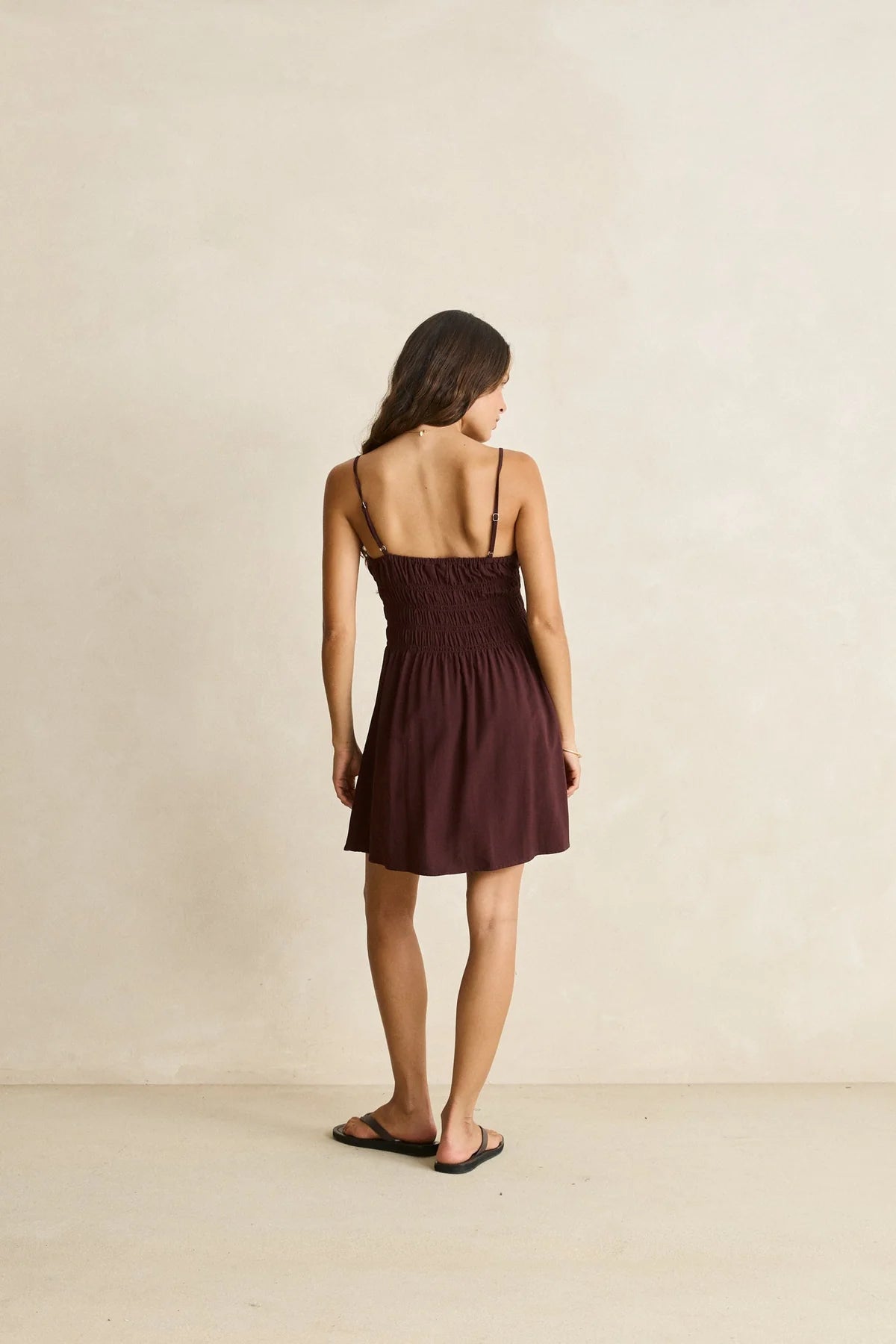 Rhythm Staple Mini Dress Chocolate