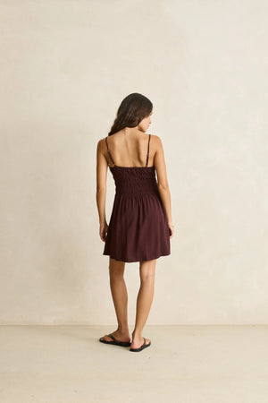 Rhythm Staple Mini Dress Chocolate