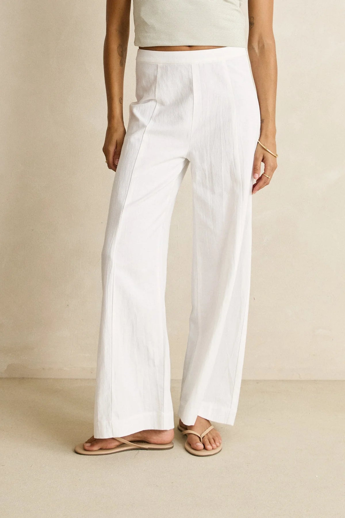 Rhythm Staple Wide Leg Pant White