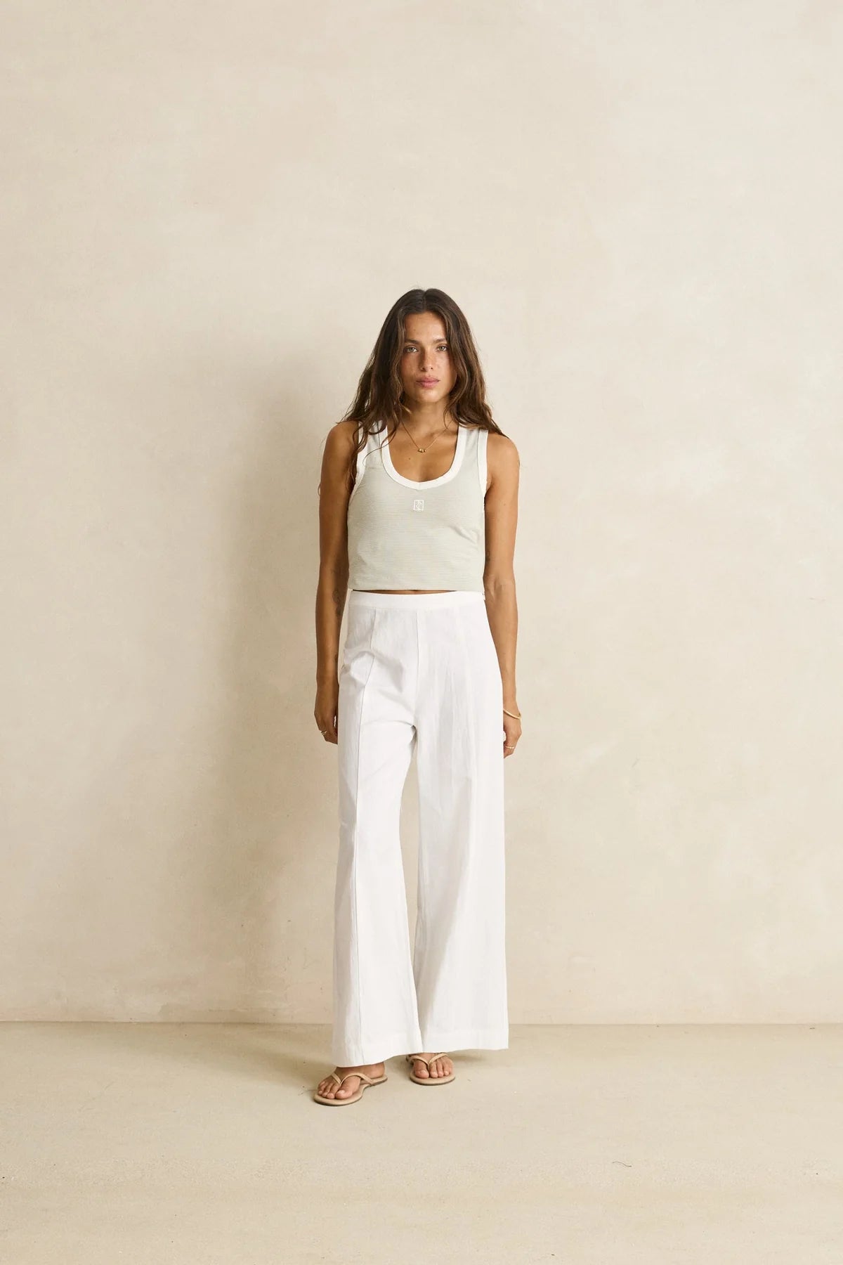 Rhythm Staple Wide Leg Pant White