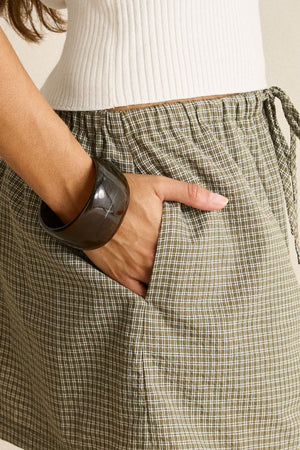 Rhythm Lenni Check Skort Olive
