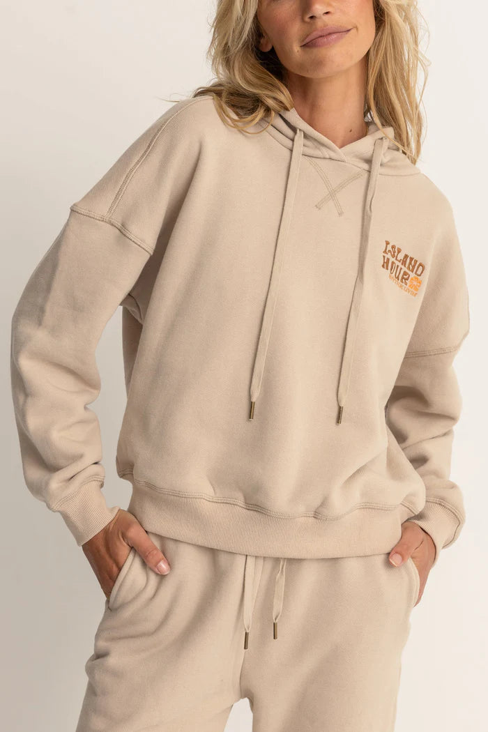 Rhythm Island Hour Hooded Fleece Ecru