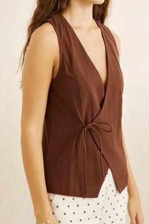 Rhythm Venice Wrap Vest Chocolate