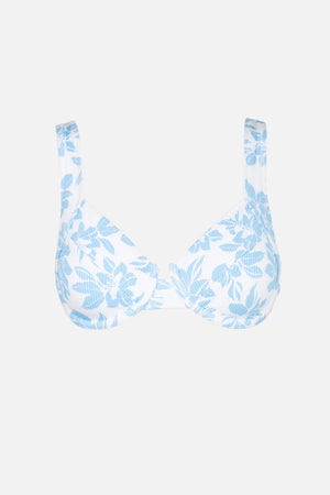 Rhythm Grace Floral Panelled Support Underwire Top Blue