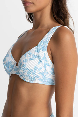 Rhythm Grace Floral Panelled Support Underwire Top Blue