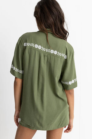 Rhythm Juno Short Sleeve Shirt Olive