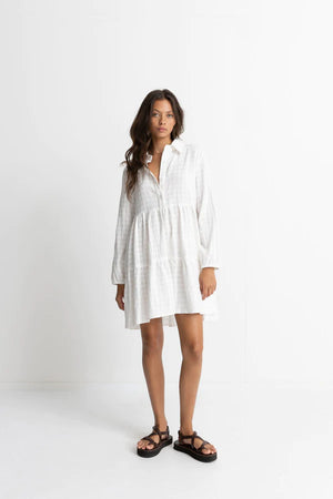 Rhythm Sonya Tiered Mini Dress White