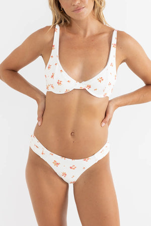 Rhythm Rosie Floral Panelled Underwire Top White