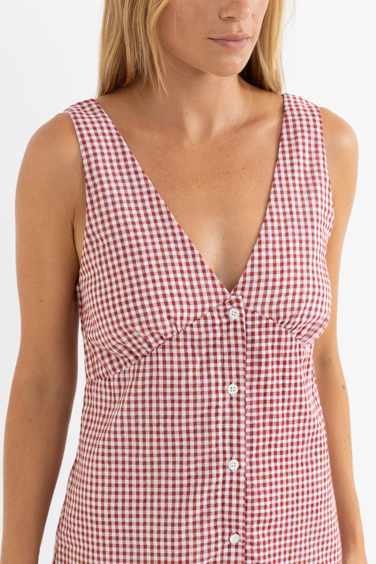 Rhythm Lola Check Mini Dress Fire