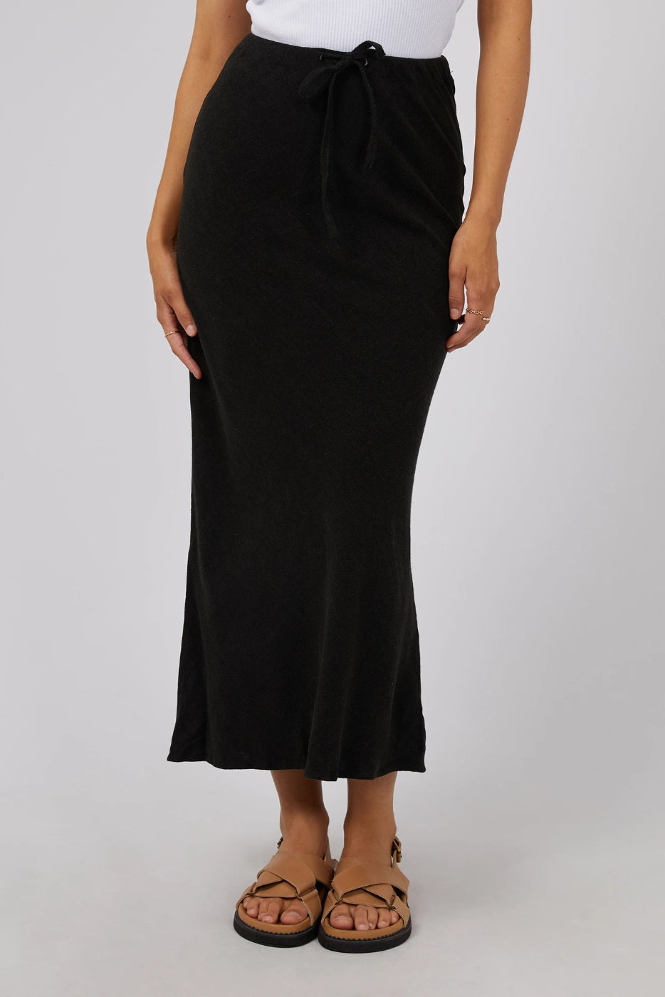 All About Eve Luxe Linen Maxi Skirt Black