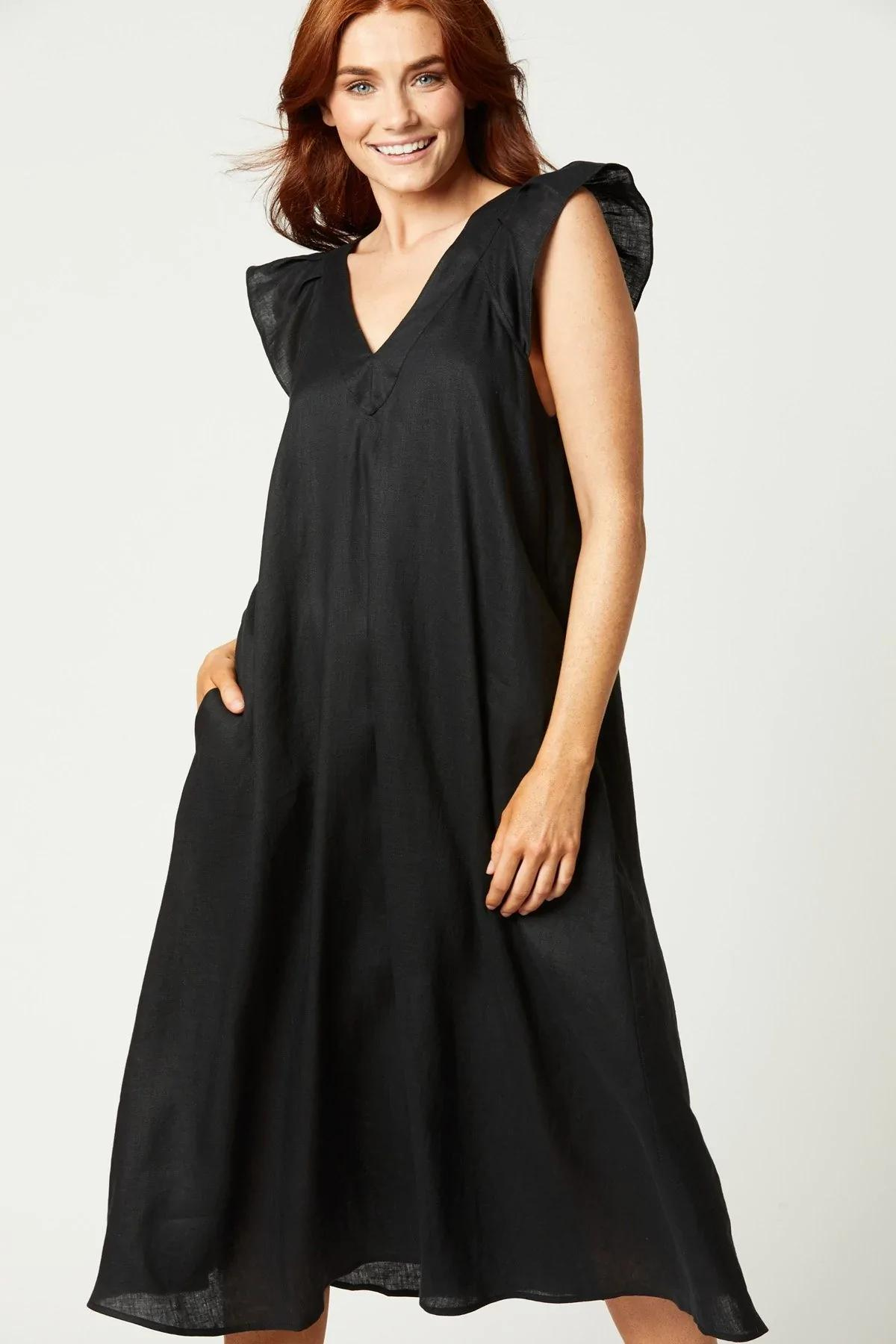 Eb & Ive Nala Maxi linen Dress Black
