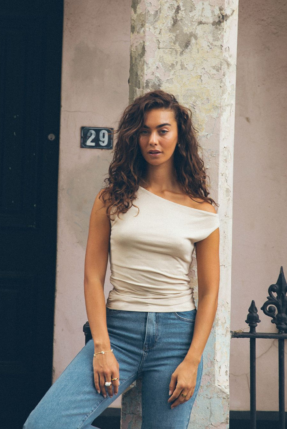 All About Eve Kylie Off Shoulder Top Oat