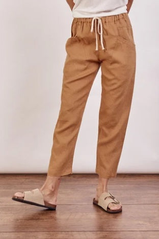 Little Lies Luxe Linen Pants Caramel