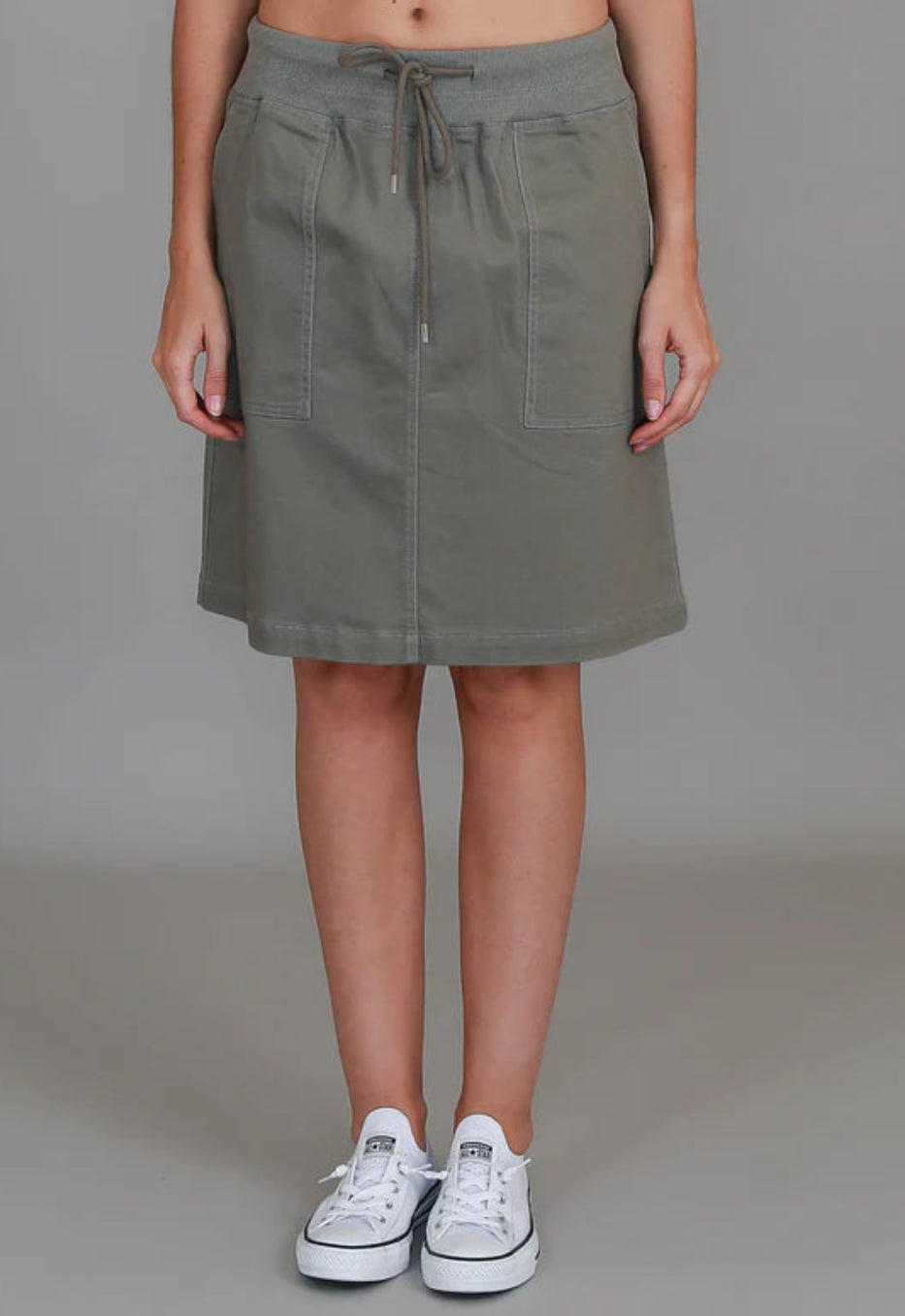 3rd Story Pisces Drawsting Chino Skirt Khaki