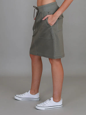 3rd Story Pisces Drawsting Chino Skirt Khaki