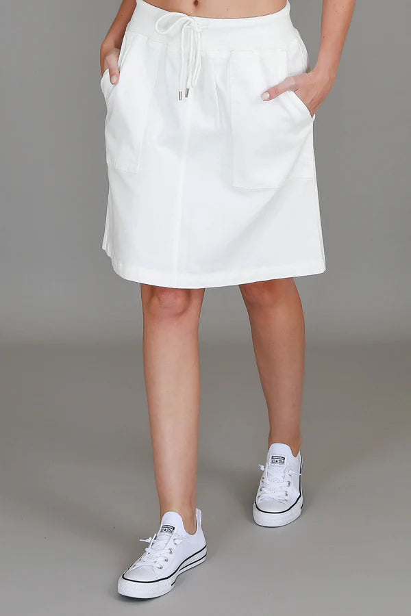 3rd Story Pisces Drawstring Chino Skirt White