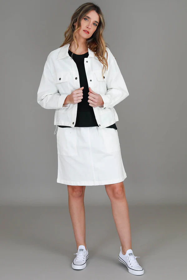 3rd Story Pisces Drawstring Chino Skirt White