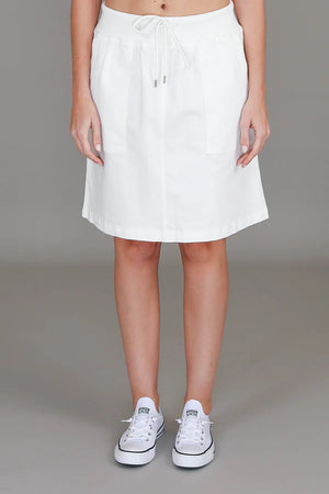 3rd Story Pisces Drawstring Chino Skirt White