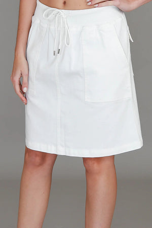 3rd Story Pisces Drawstring Chino Skirt White