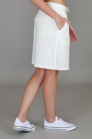 3rd Story Pisces Drawstring Chino Skirt White