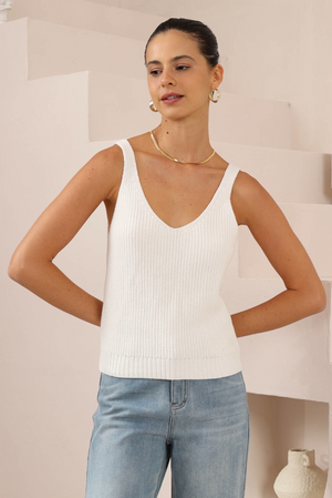 Iris Maxi Knit Cami White