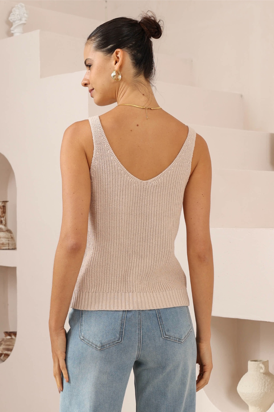 Iris Maxi Knit Cami Beige