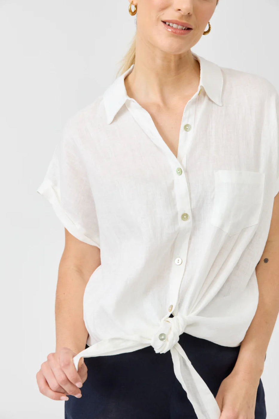 Eb & Ive Studio Tie Shirt Salt