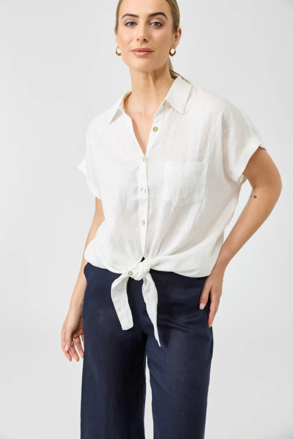 Eb & Ive Studio Tie Shirt Salt