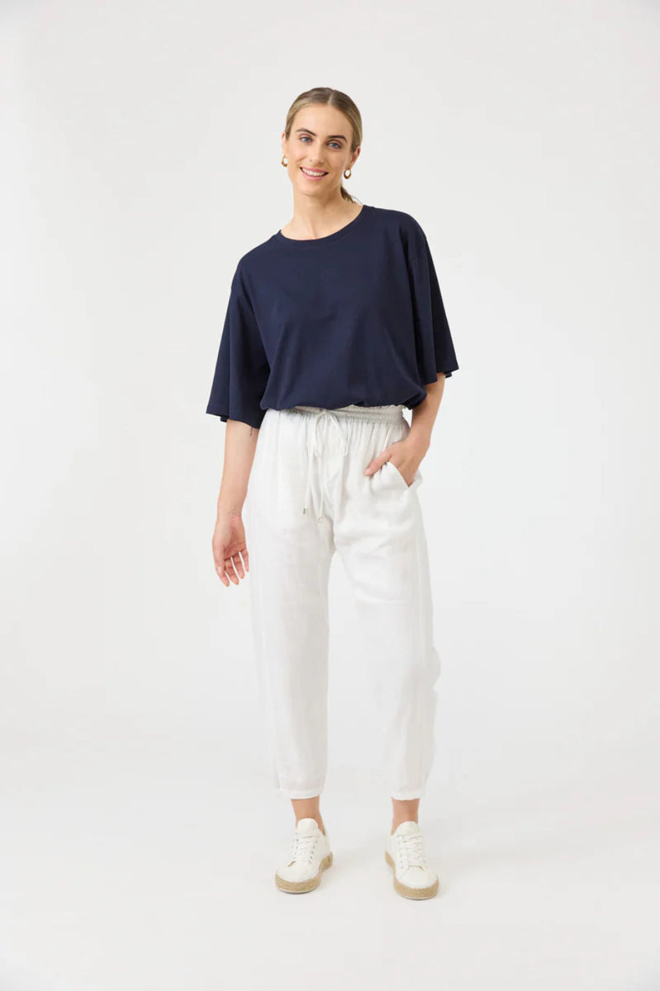 Eb & Ive Studio Relaxed Linen Pant Salt