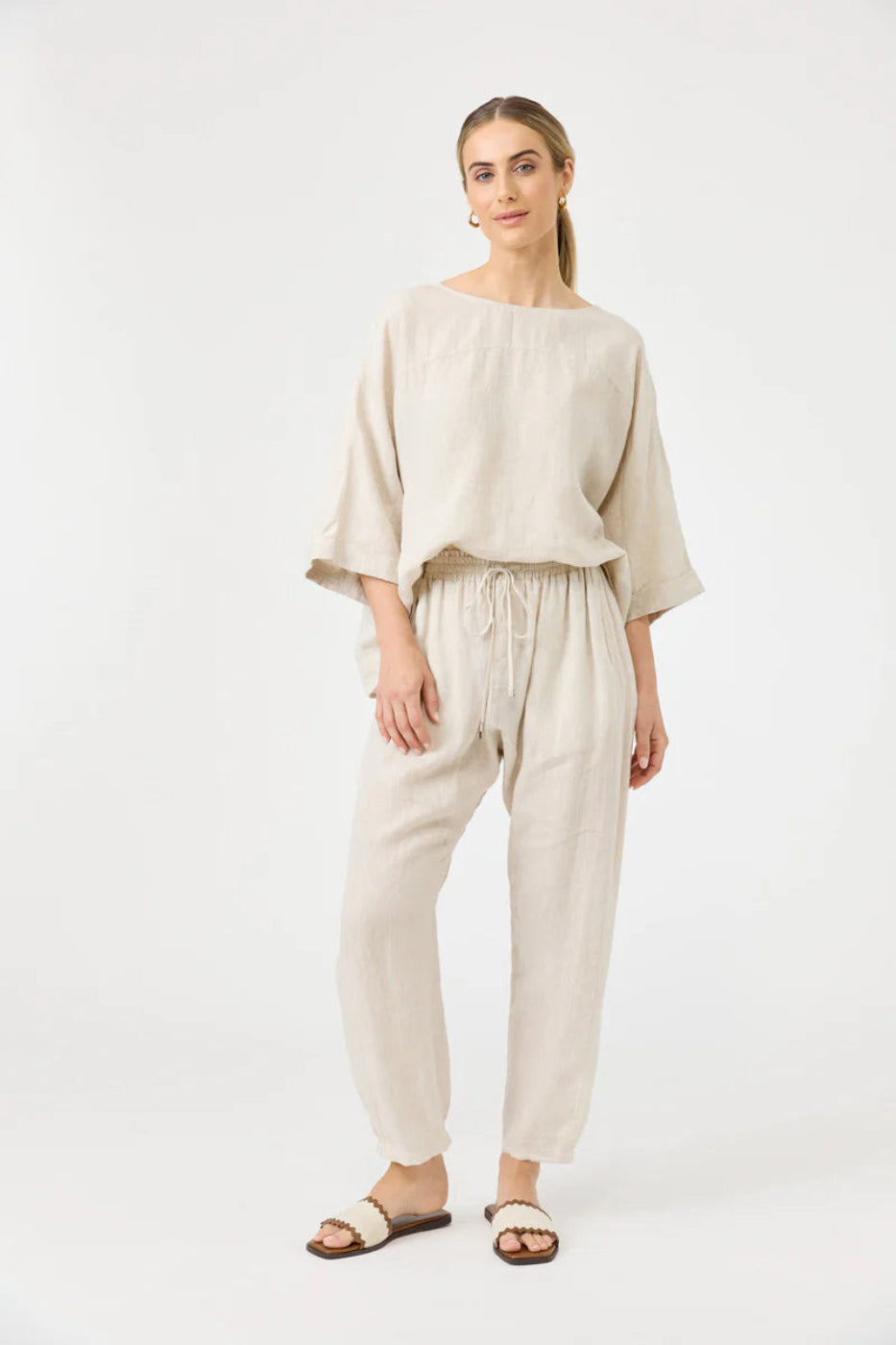 Eb & Ive Studio Relaxed Linen Pant Tusk