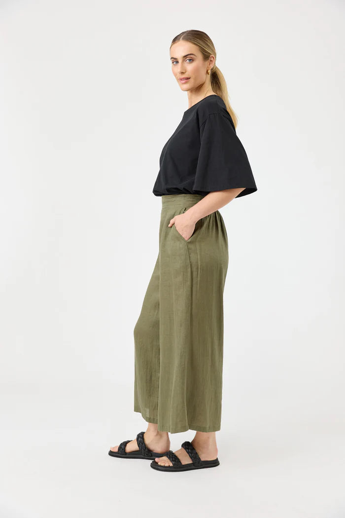 Eb & Ive Studio Crop Pant Khaki