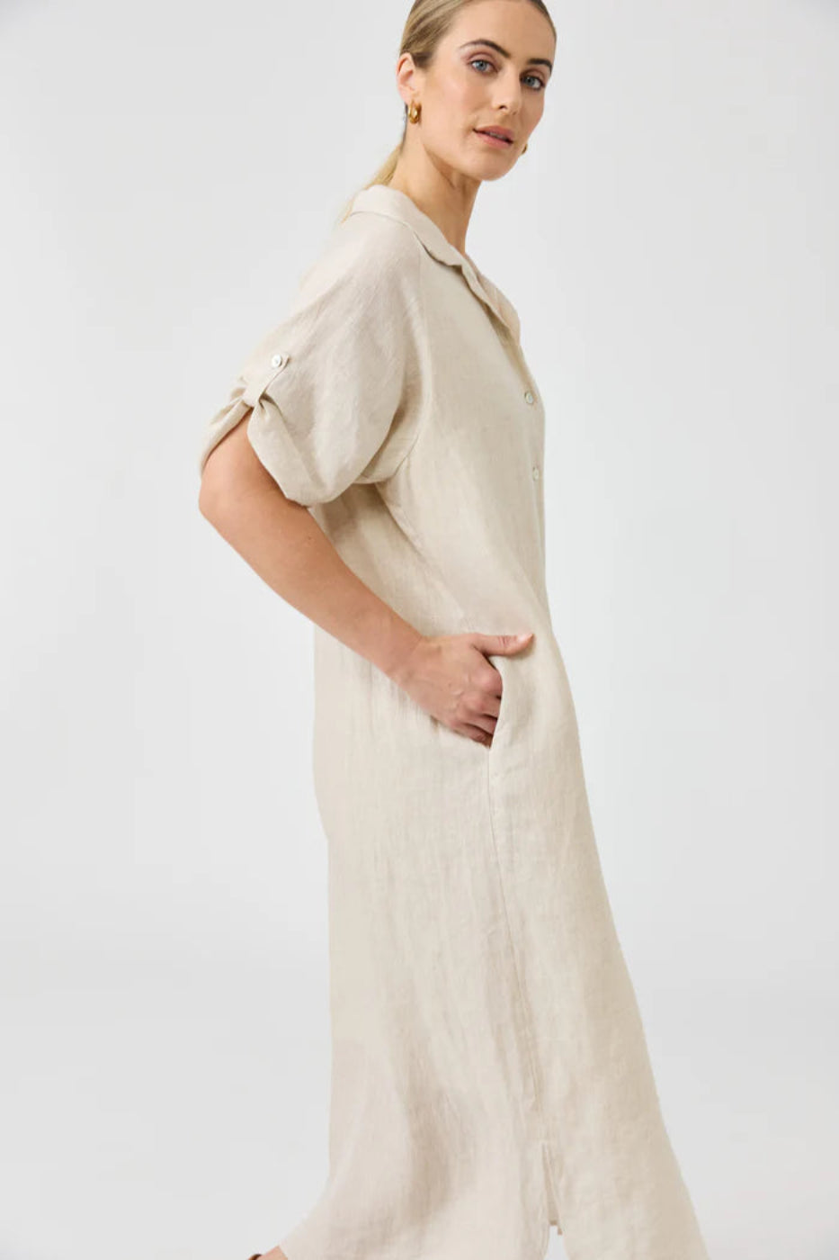 Eb & Ive Studio Shirt Dress Tusk