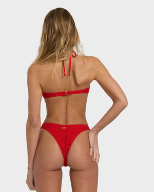 Billabong Twisted Tides Hlter Bndu Bikini Top Red Aloha