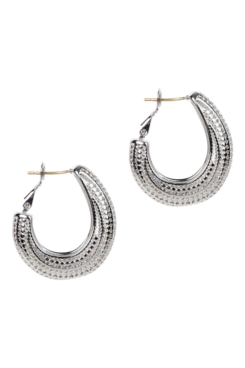 Eb & Ive Eden Silver Hoop Earring Mesh