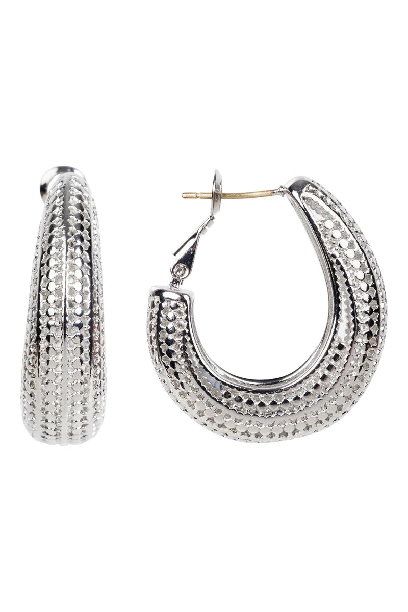 Eb & Ive Eden Silver Hoop Earring Mesh