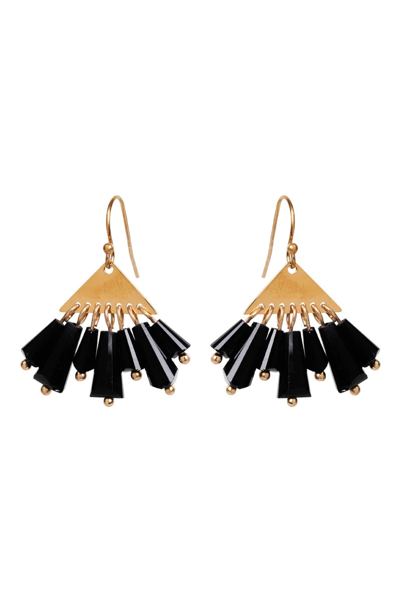 Eb & Ive Manta Tassel Earring Black