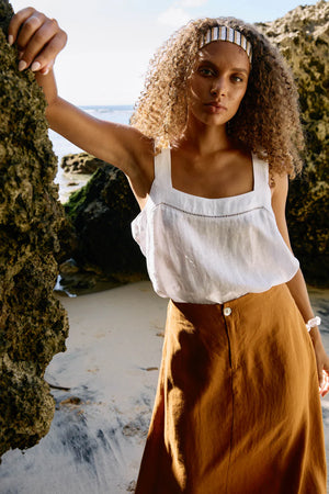 Eb & Ive Miramar Maxi Skirt Caramel