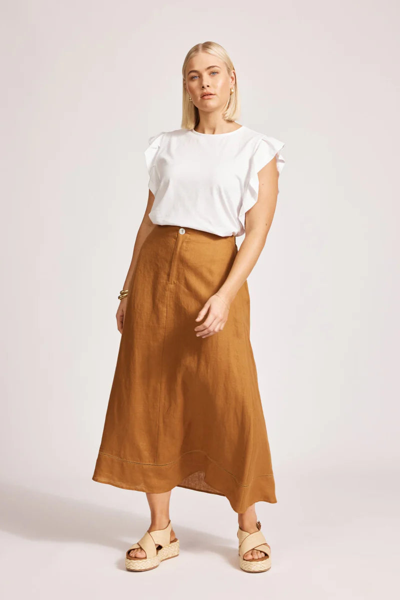 Eb & Ive Miramar Maxi Skirt Caramel